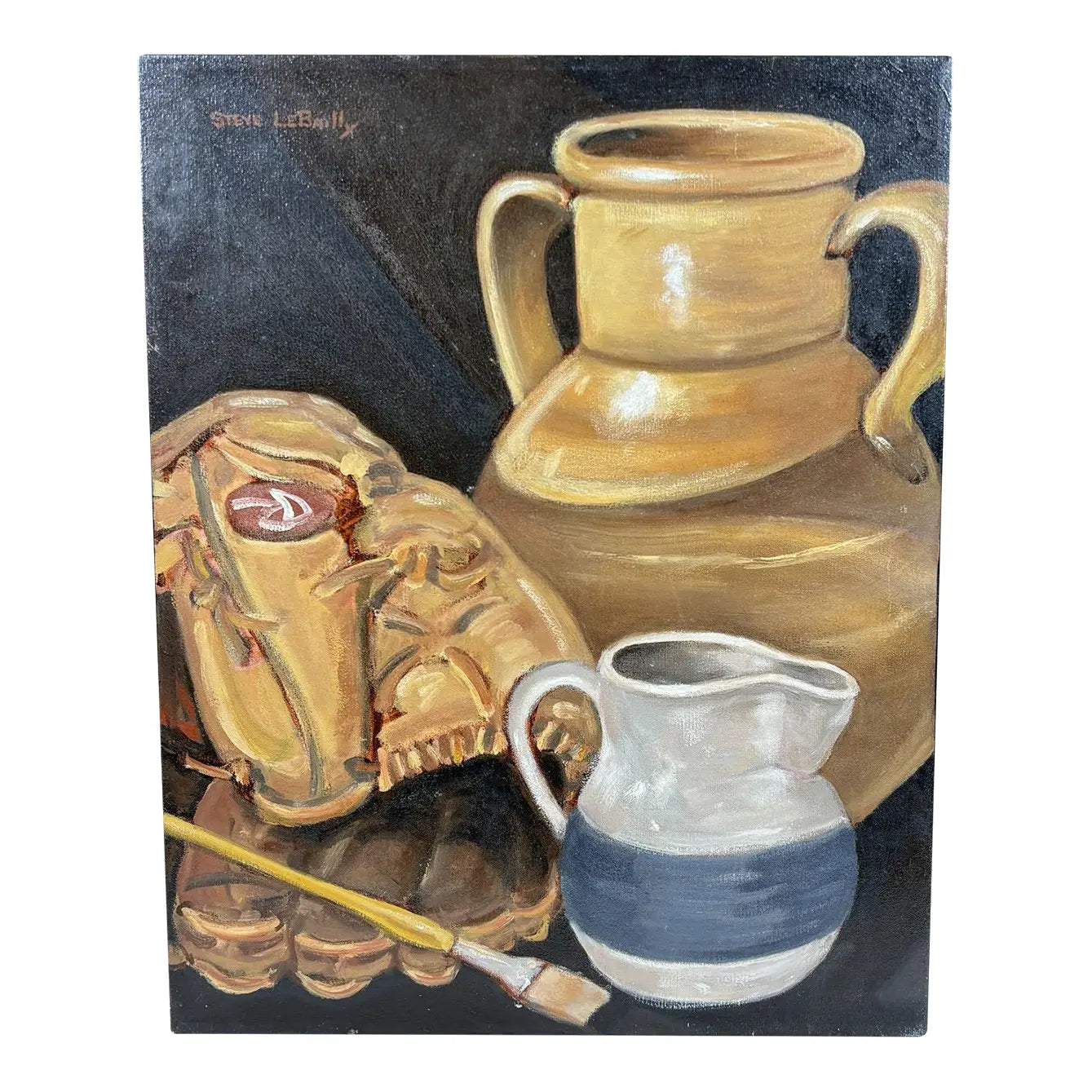 Large 16" x 20" Signed Steve LeBailly Original Oil – "Americana Still Life"