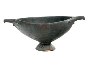 Antique African Oromo Carved Wood Vessel With Sculptural Handles