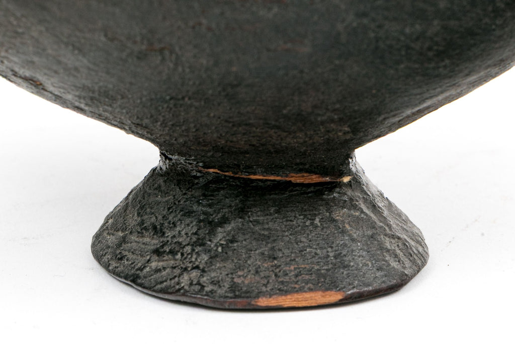 Antique African Oromo Carved Wood Vessel With Sculptural Handles