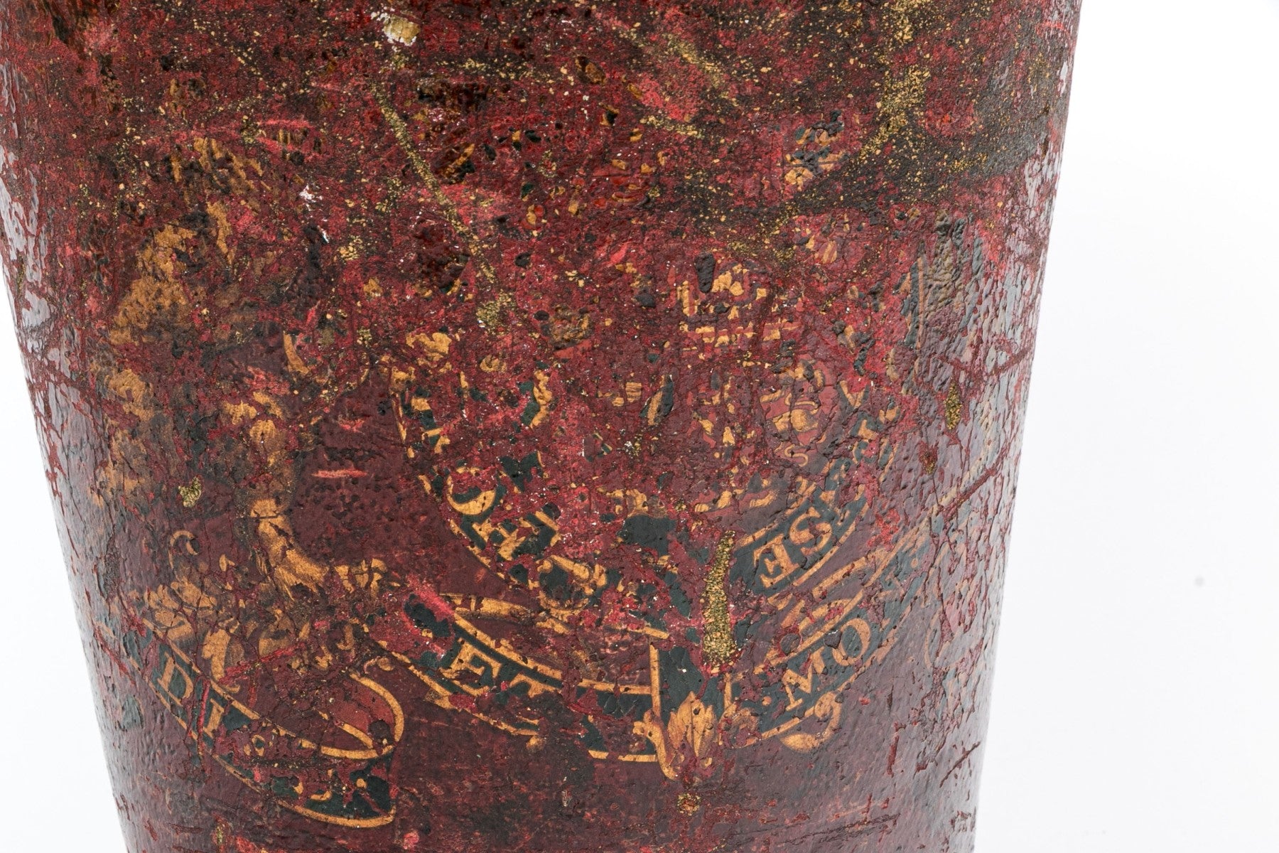 Antique English Leather Fire Bucket With British Royal Coat Of Arms