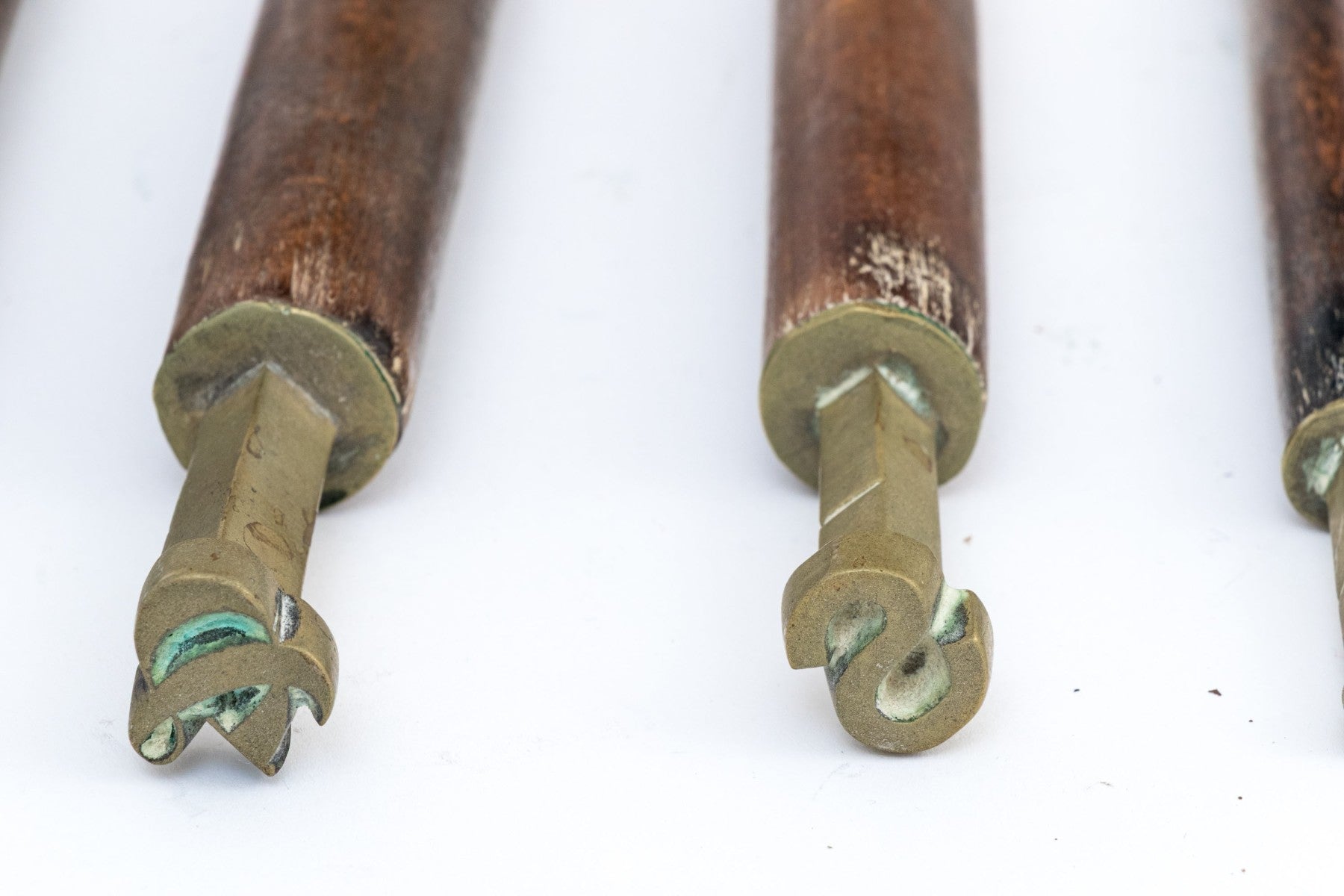 Antique 19th-Century Brass Bookbinding Hand Stamps - Set Of 4