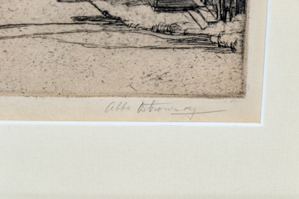 Abbo Ostrowsky Signed Etching Croton On Hudson Circa 1931