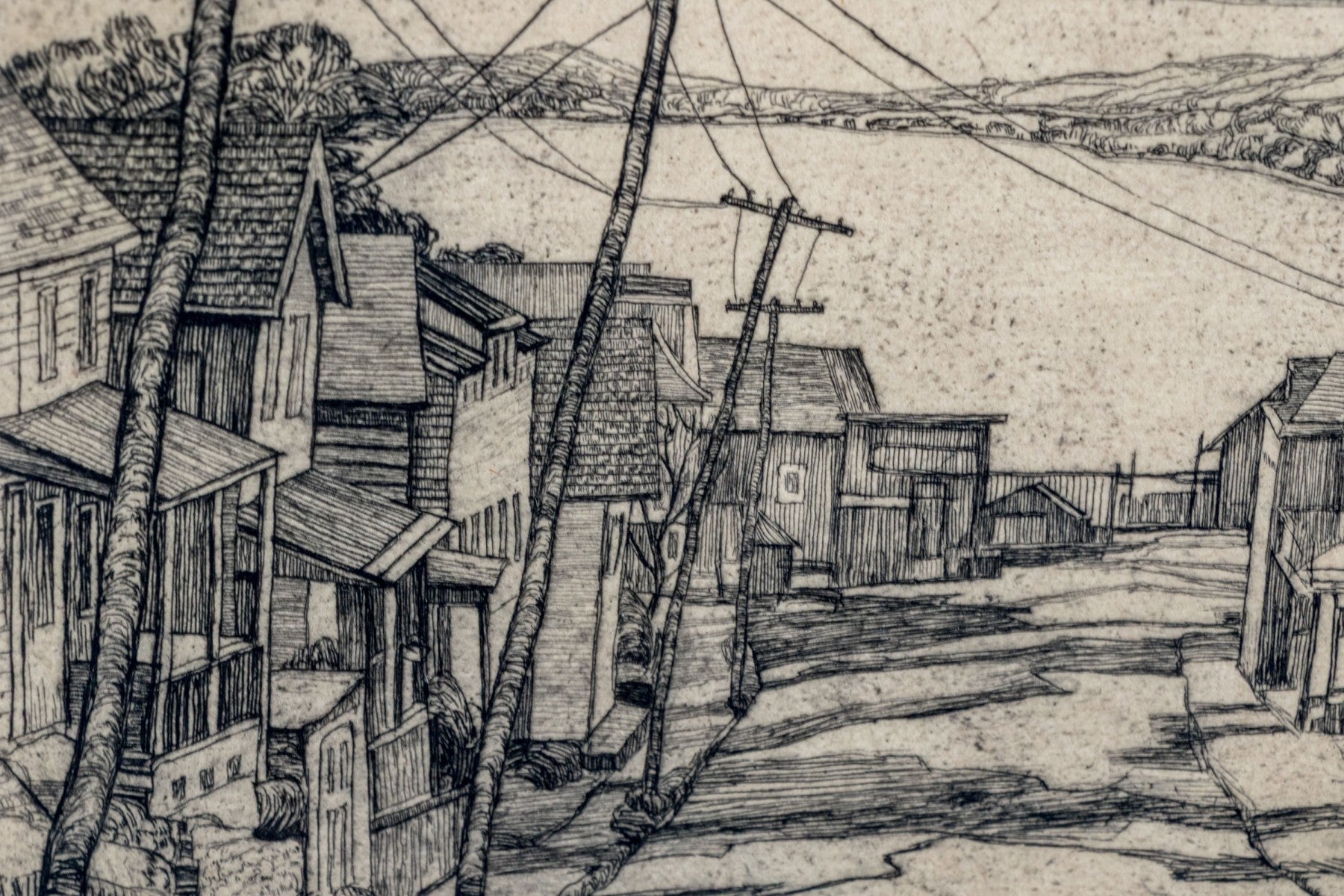 Abbo Ostrowsky Signed Etching Croton On Hudson Circa 1931