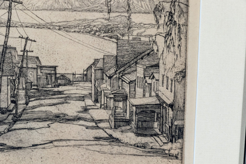 Abbo Ostrowsky Signed Etching Croton On Hudson Circa 1931