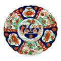 Large Antique Meiji Period Japanese Imari Scalloped Porcelain Charger 13.25 Inch