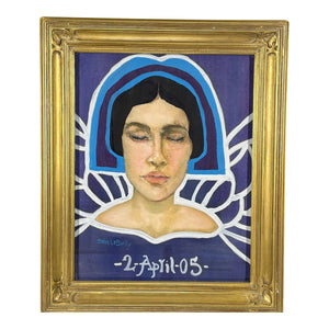 2005 Signed Steve LeBailly Original Mixed-Media Portrait – "Ethereal Figure"