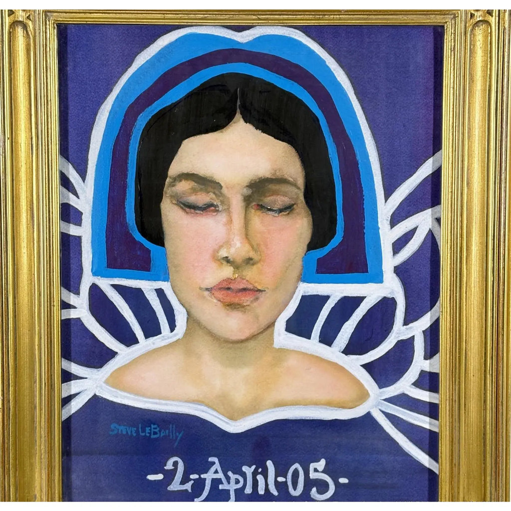 2005 Signed Steve LeBailly Original Mixed-Media Portrait – "Ethereal Figure"