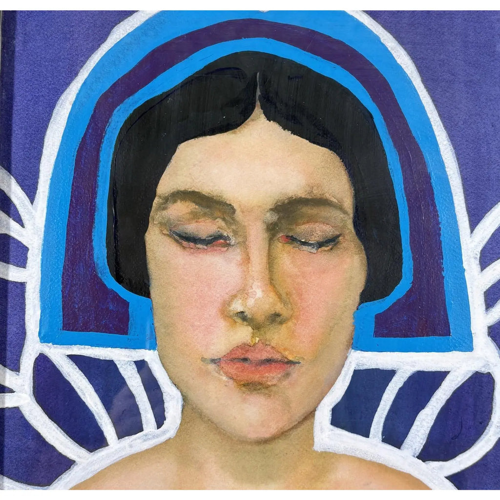 2005 Signed Steve LeBailly Original Mixed-Media Portrait – "Ethereal Figure"