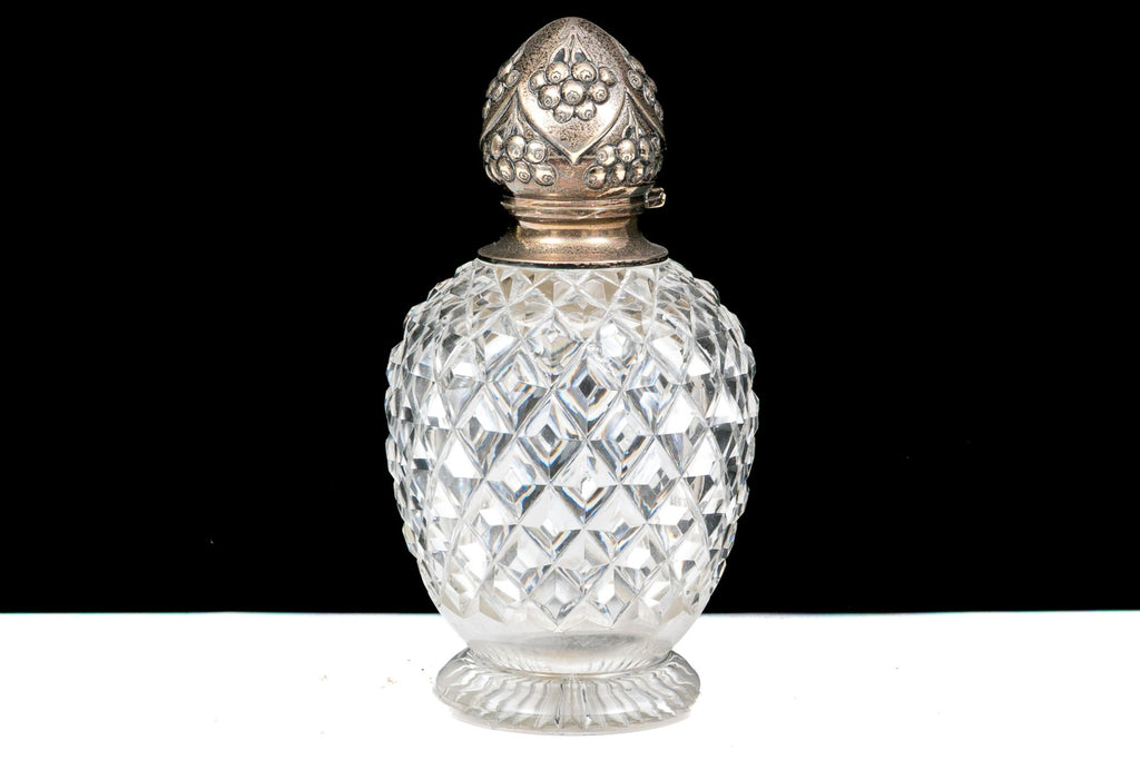 Victorian John Grinsell and Sons Sterling Silver Mounted Crystal Scent Bottle