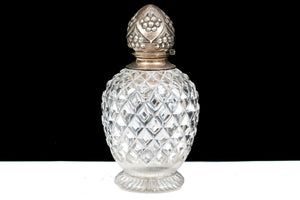 Victorian John Grinsell and Sons Sterling Silver Mounted Crystal Scent Bottle