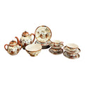 Striking Vintage Kutani Porcelain 17-Piece Set