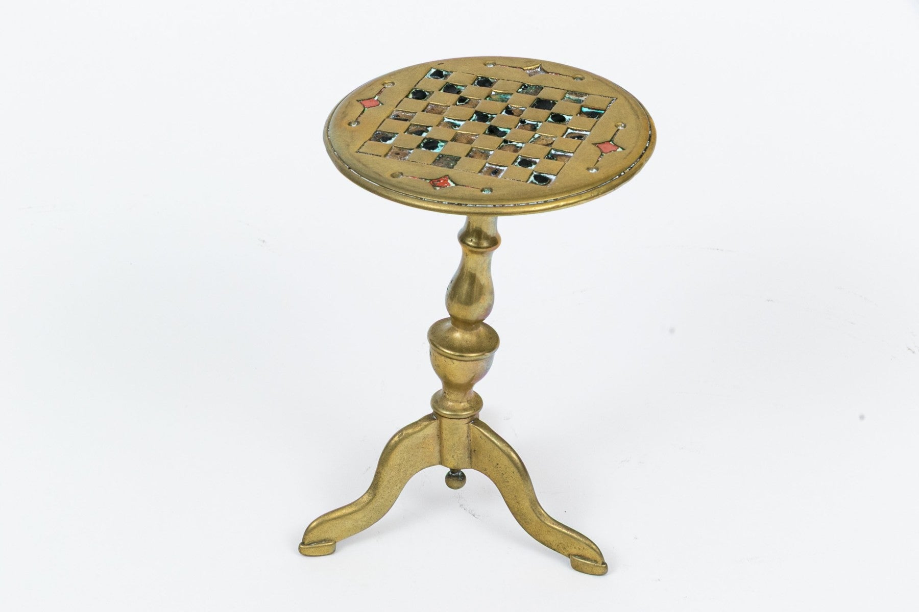 Victorian Brass Flip-Top Games Table Miniature Trivet Circa 1880