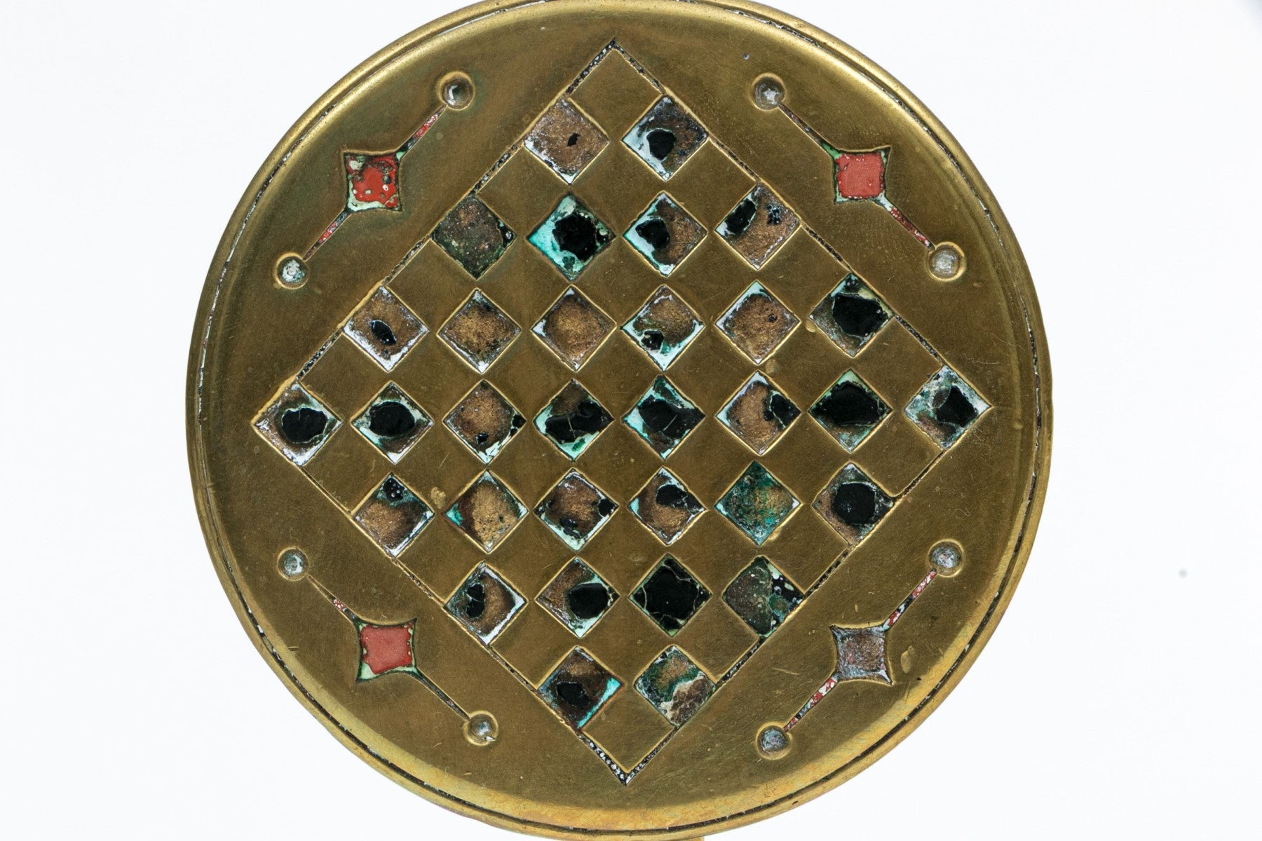 Victorian Brass Flip-Top Games Table Miniature Trivet Circa 1880