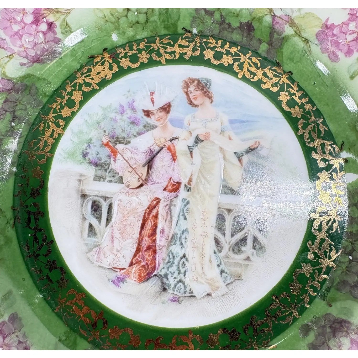Antique Moschendorf Bavaria "Ladies of Leisure" Cabinet Plates - Set of 6