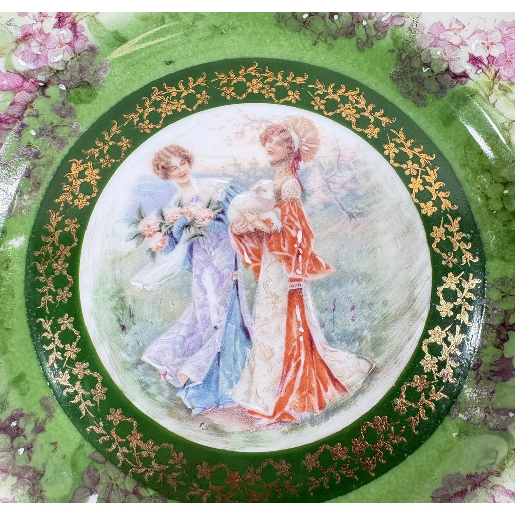 Antique Moschendorf Bavaria "Ladies of Leisure" Cabinet Plates - Set of 6