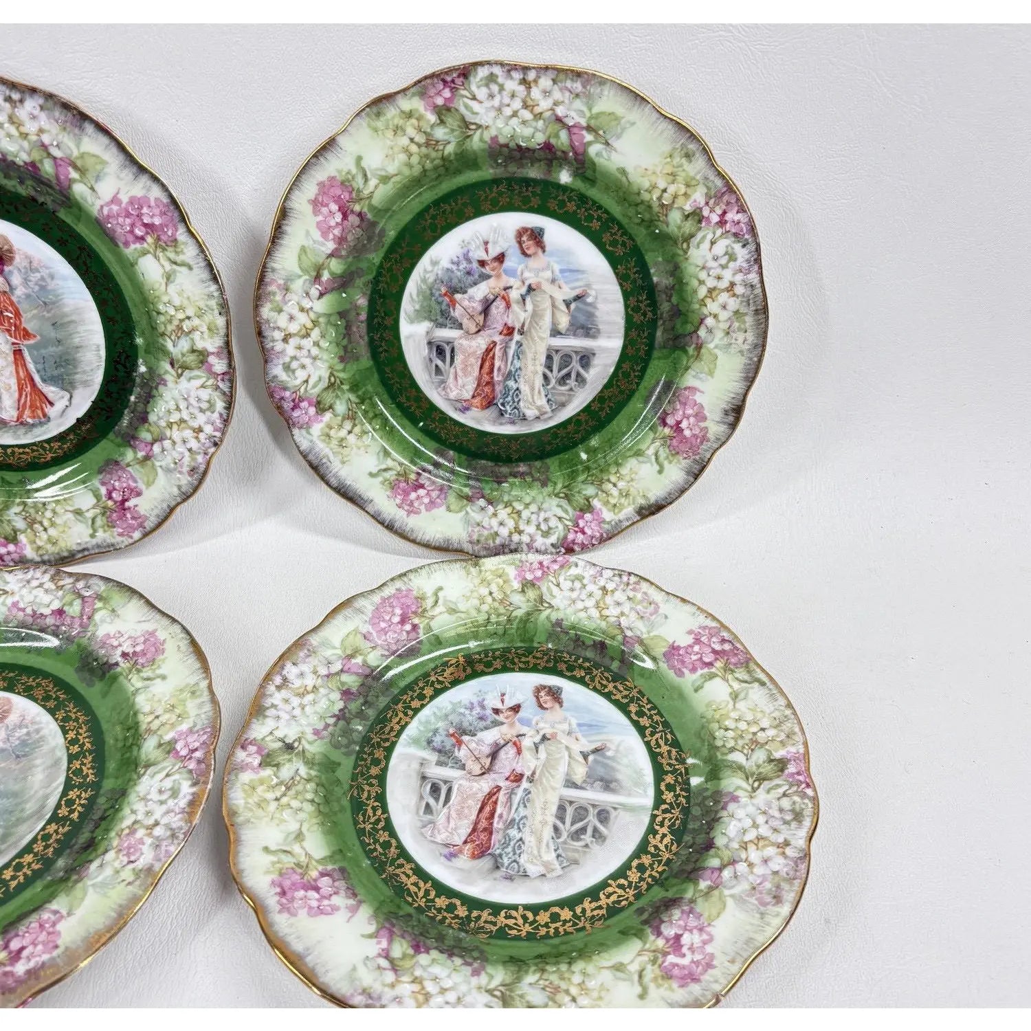 Antique Moschendorf Bavaria "Ladies of Leisure" Cabinet Plates - Set of 6