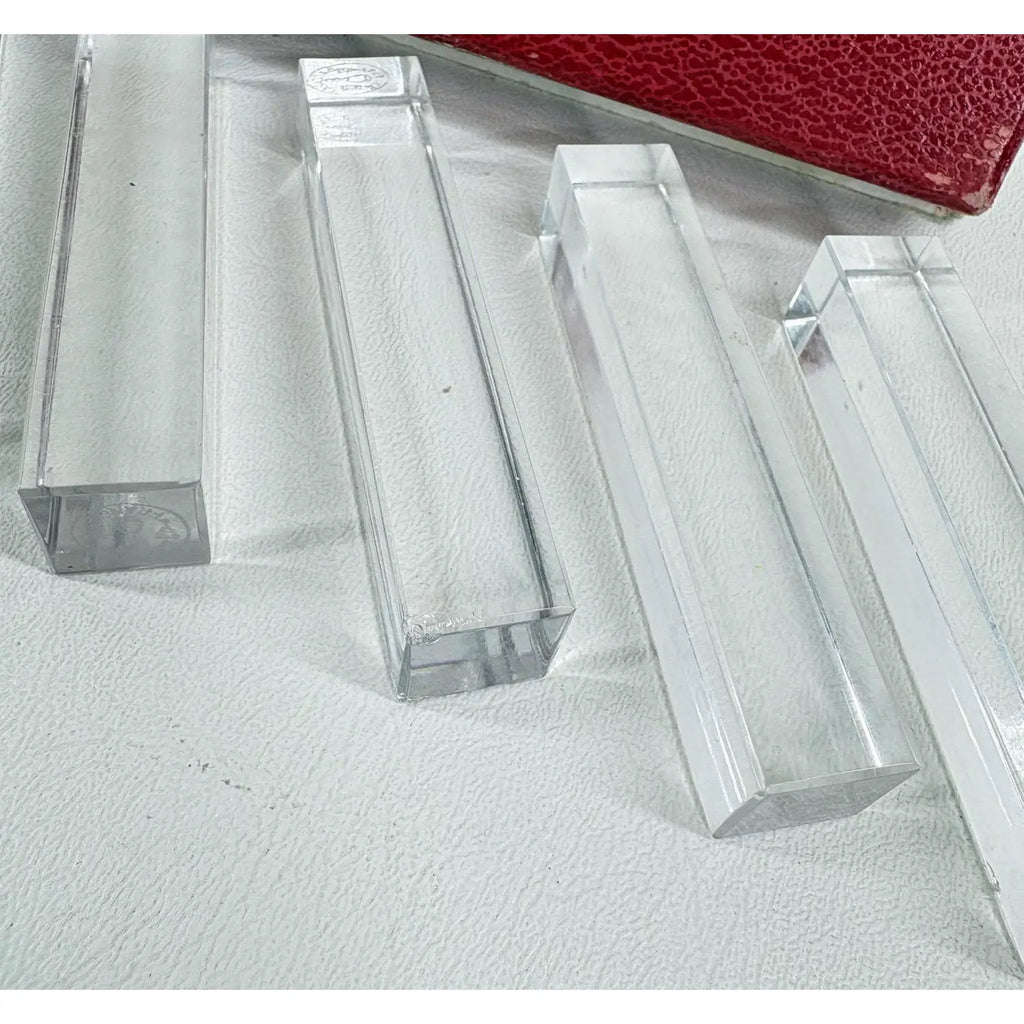 Elegant Baccarat "Vega" Crystal Knife Rests - Set of 8 with Original Signature Box