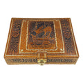 Mid-Century Argentinian Embossed Leather Music Box with Galleon Motif