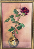 1997 Original Signed Steve LeBailly Botanical Watercolor – "Single Rose"