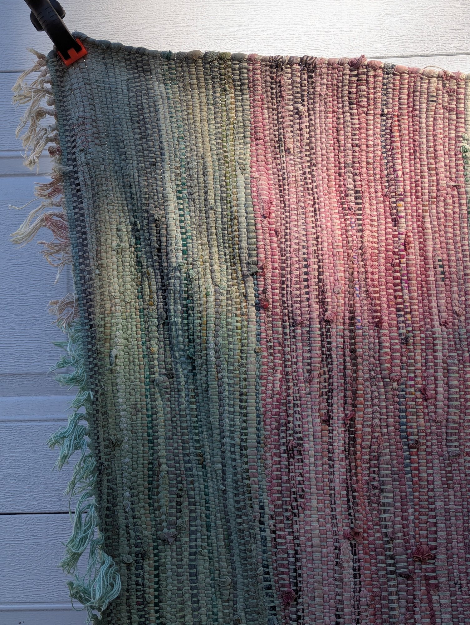 Large Antique American Woven Textile Wall Hanging 5x7