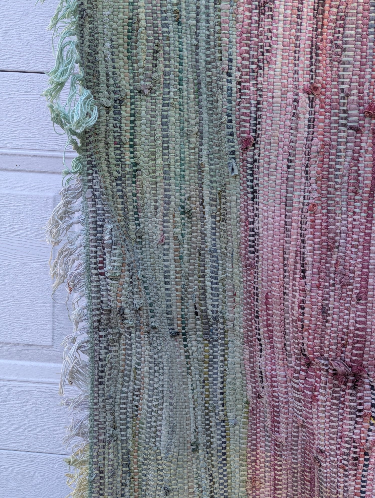Large Antique American Woven Textile Wall Hanging 5x7