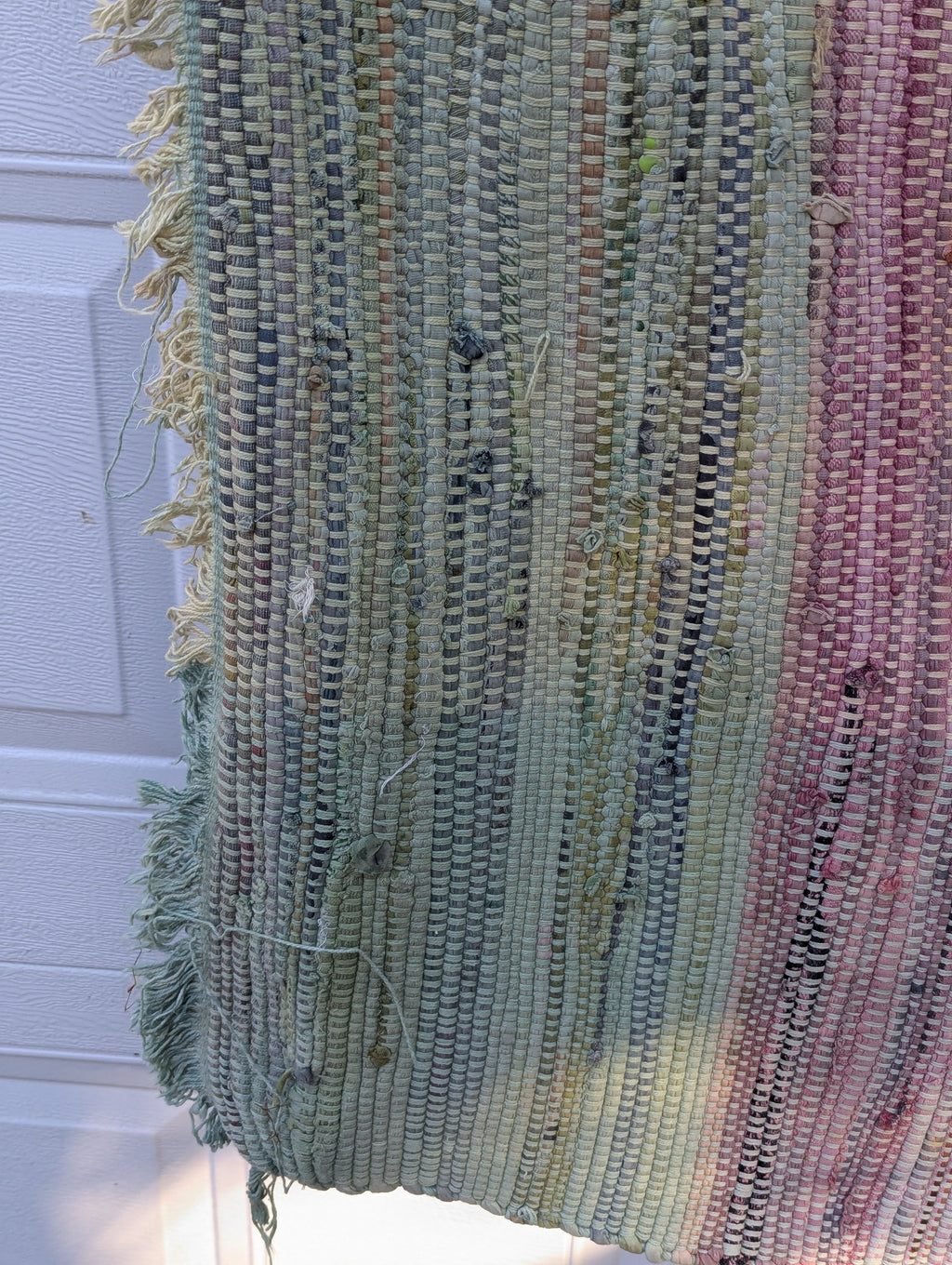 Large Antique American Woven Textile Wall Hanging 5x7
