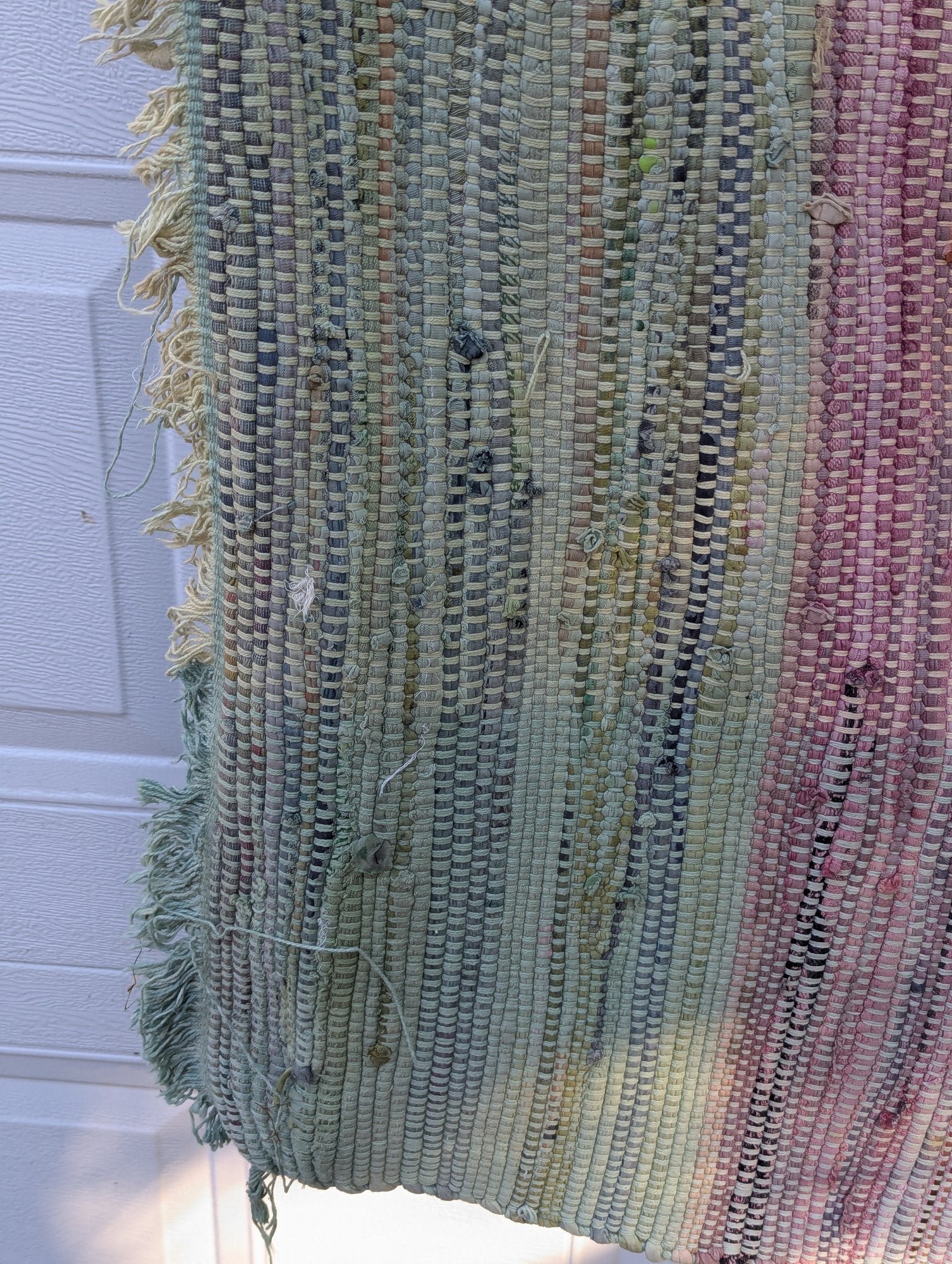Large Antique American Woven Textile Wall Hanging 5x7