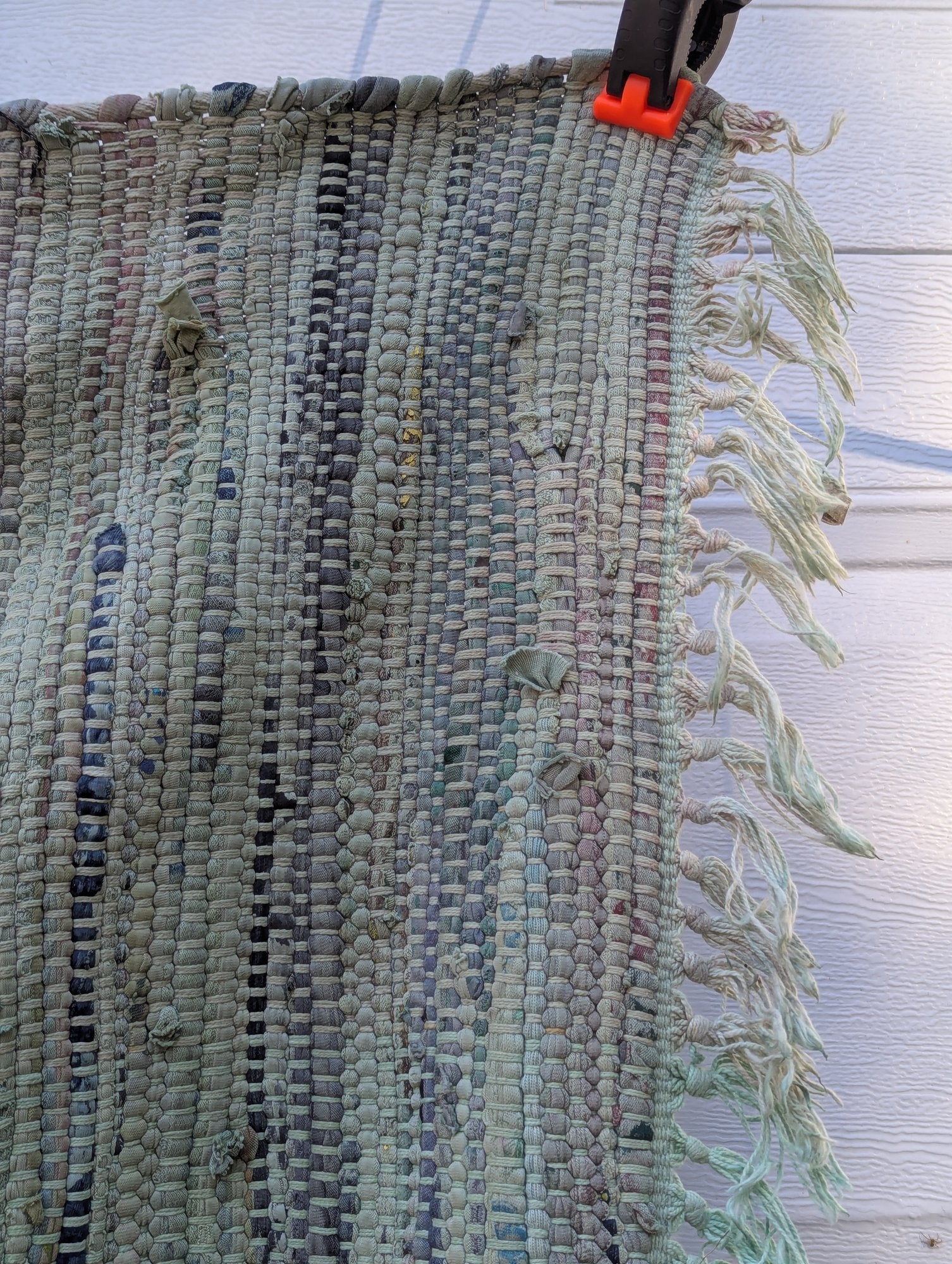Large Antique American Woven Textile Wall Hanging 5x7
