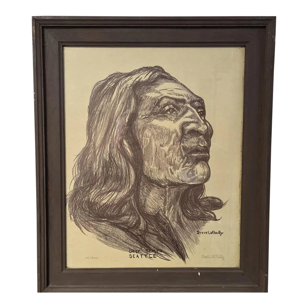 1980s Steve LeBailly Signed Chief Sealth Limited Edition Print #25/2000