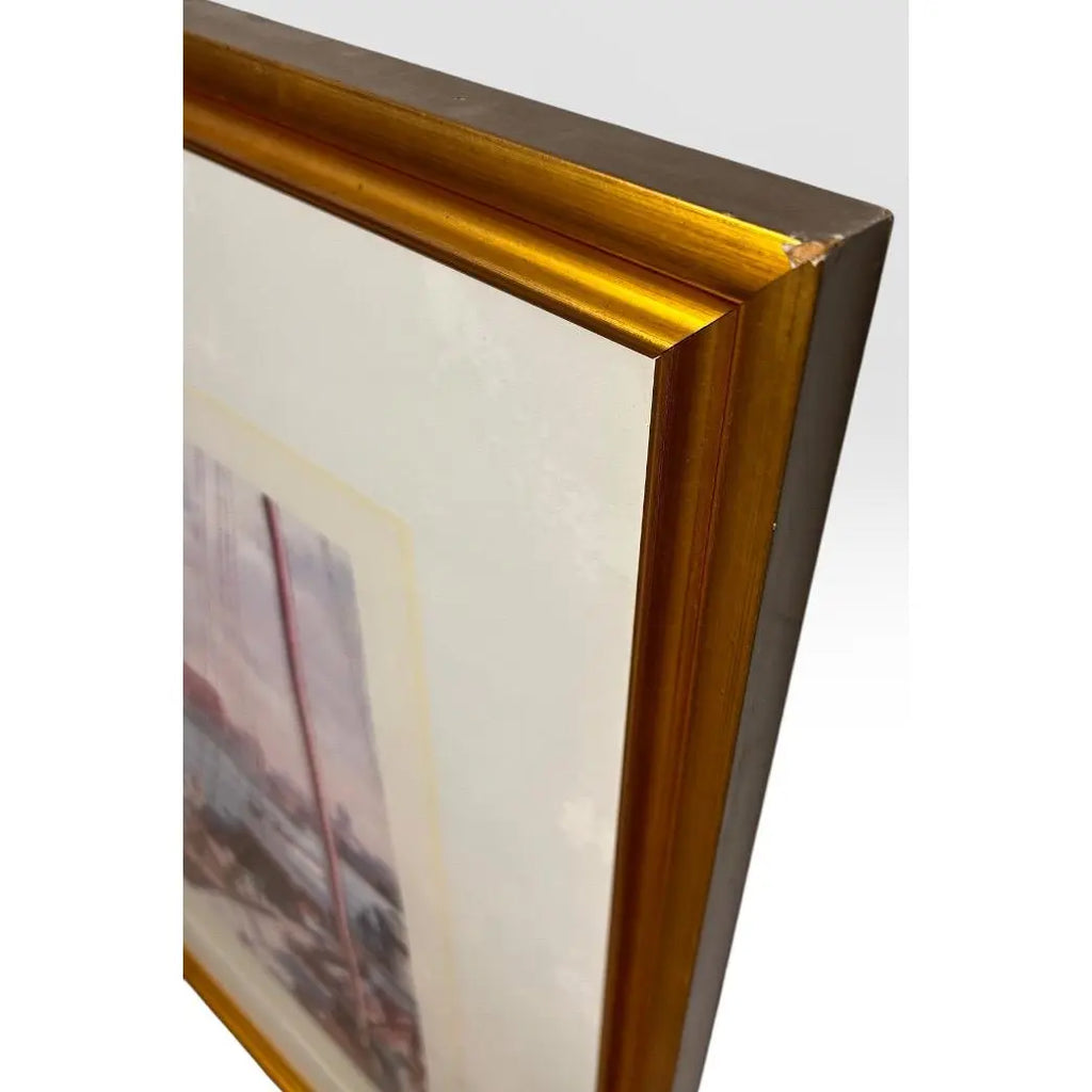 Paul McGehee Signed Limited Edition Jacksonville Maritime Art Print Framed 1985