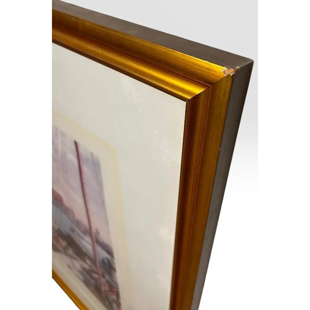 Paul McGehee Signed Limited Edition Jacksonville Maritime Art Print Framed 1985