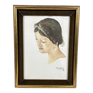 1973 Steve Le Bailly Original Portrait Watercolor - "Study of a Head"