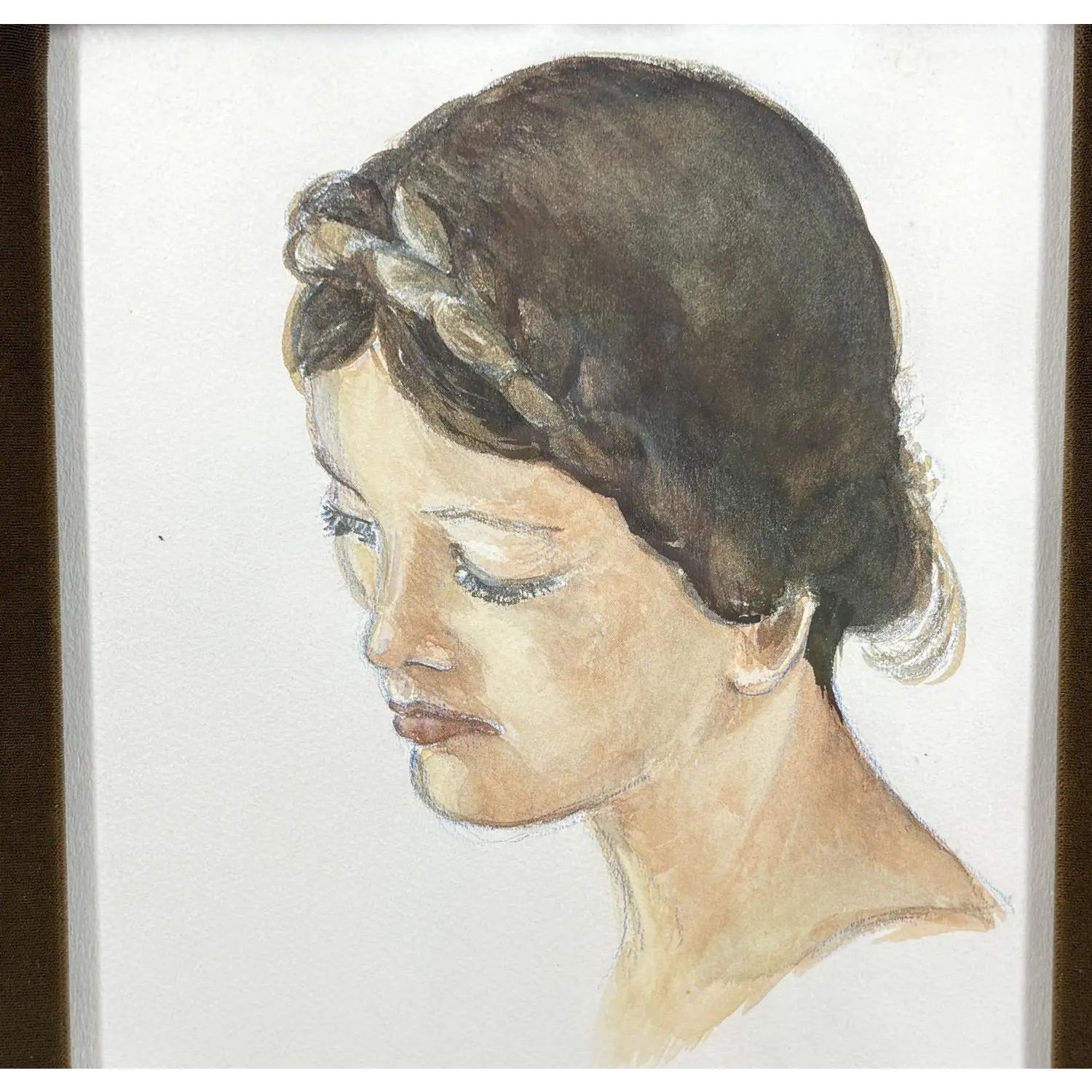 1973 Steve Le Bailly Original Portrait Watercolor - "Study of a Head"