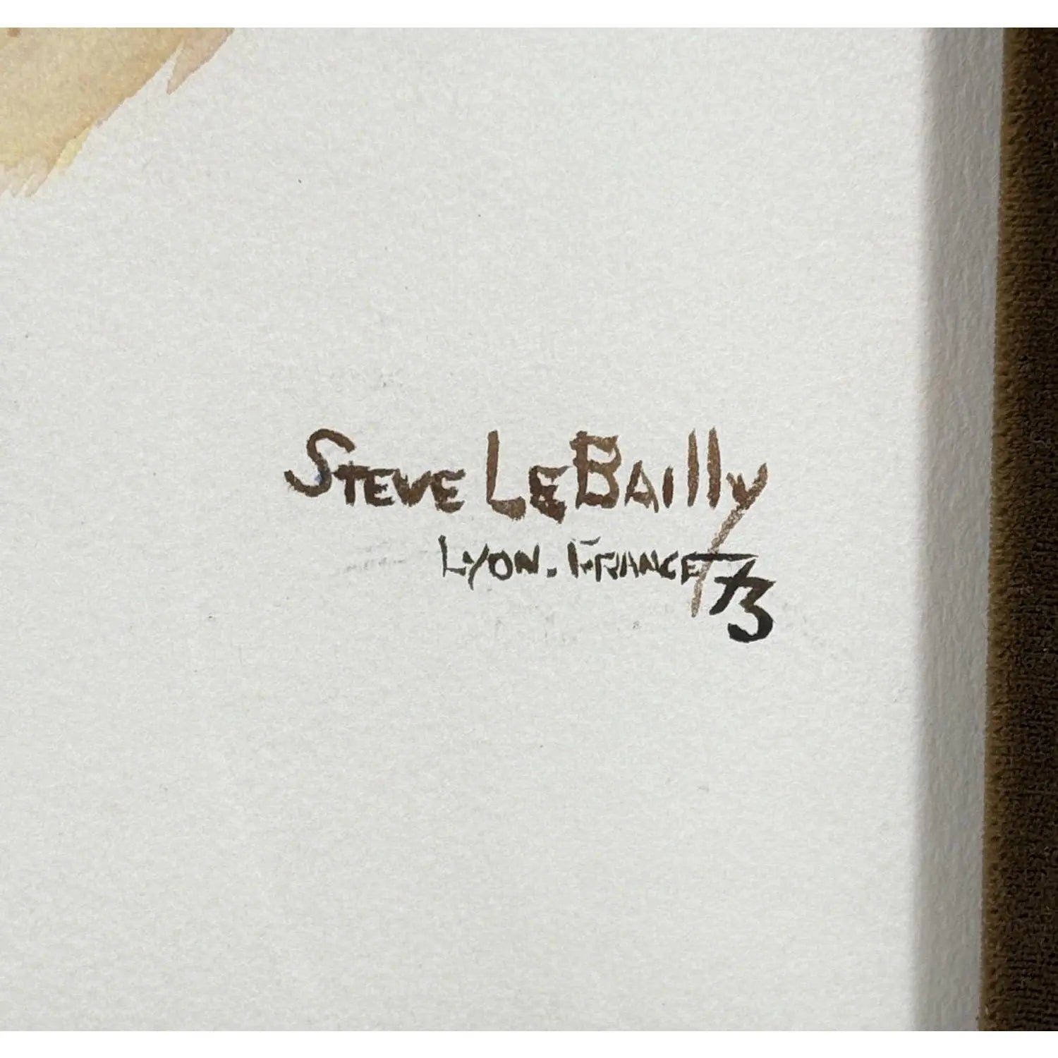 1973 Steve Le Bailly Original Portrait Watercolor - "Study of a Head"