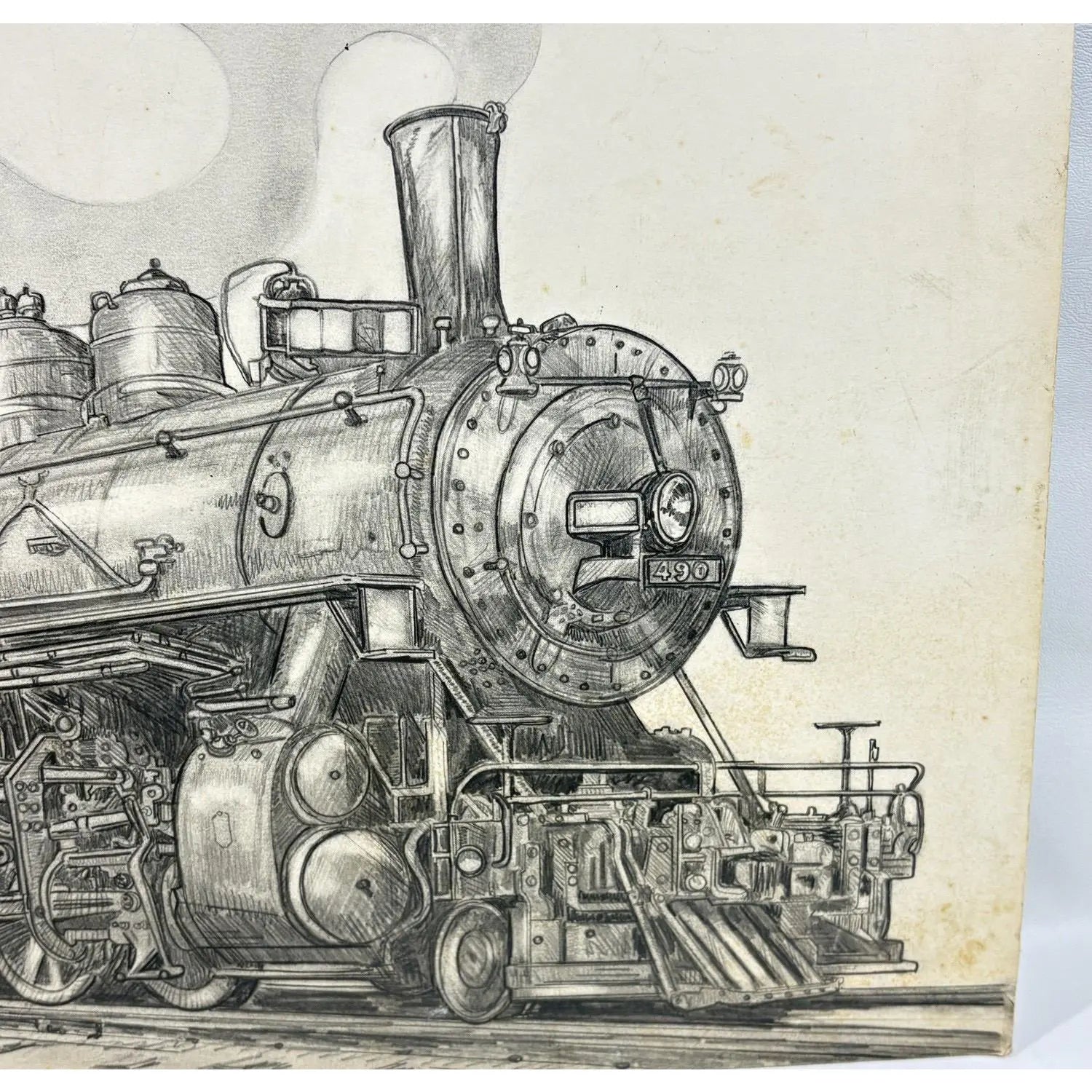 1980 Steve Le Bailly Original Graphite Illustration of Union Pacific #490