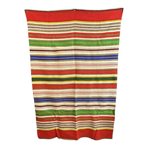 Vintage Mid-Century Mexican Hand-Woven Wool Serape — 83" x 57"