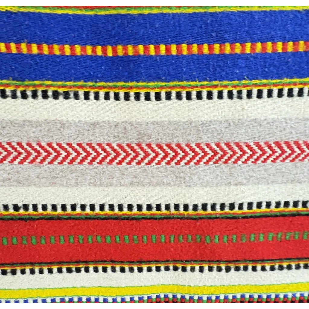 Vintage Mid-Century Mexican Hand-Woven Wool Serape — 83" x 57"
