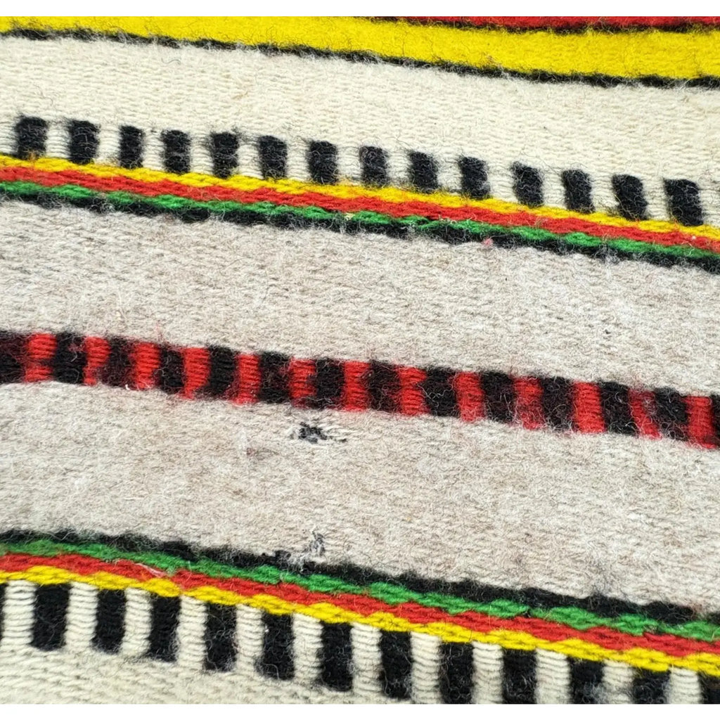 Vintage Mid-Century Mexican Hand-Woven Wool Serape — 83" x 57"