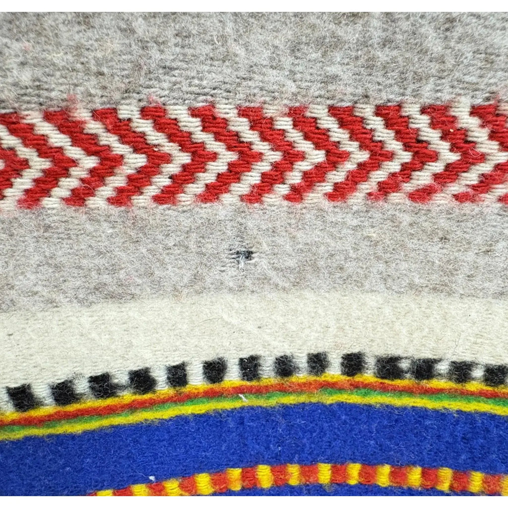 Vintage Mid-Century Mexican Hand-Woven Wool Serape — 83" x 57"