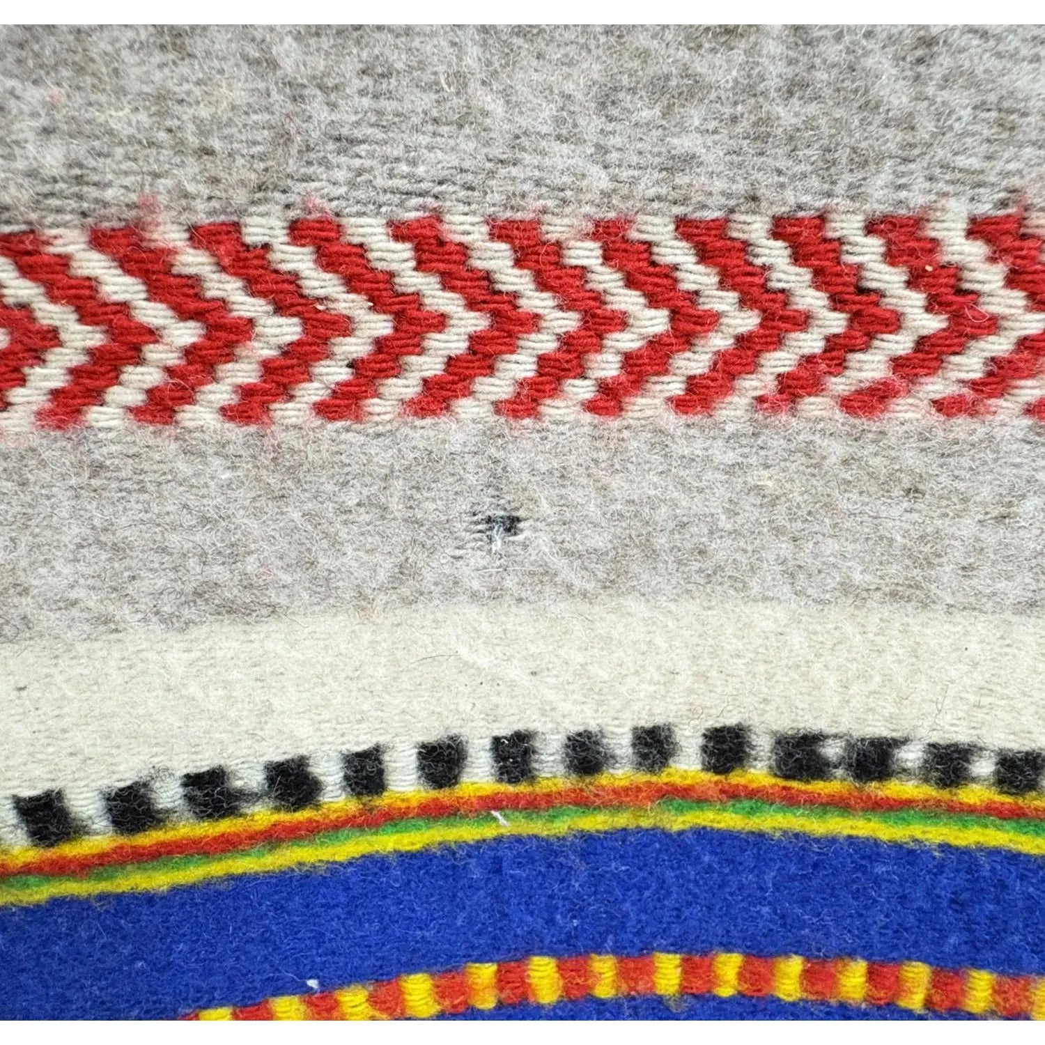Vintage Mid-Century Mexican Hand-Woven Wool Serape — 83" x 57"