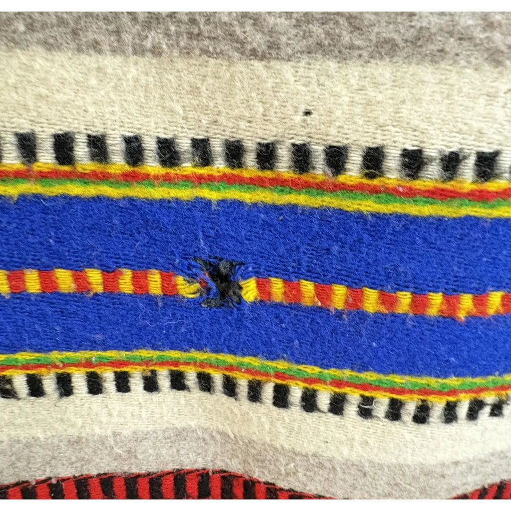 Vintage Mid-Century Mexican Hand-Woven Wool Serape — 83" x 57"