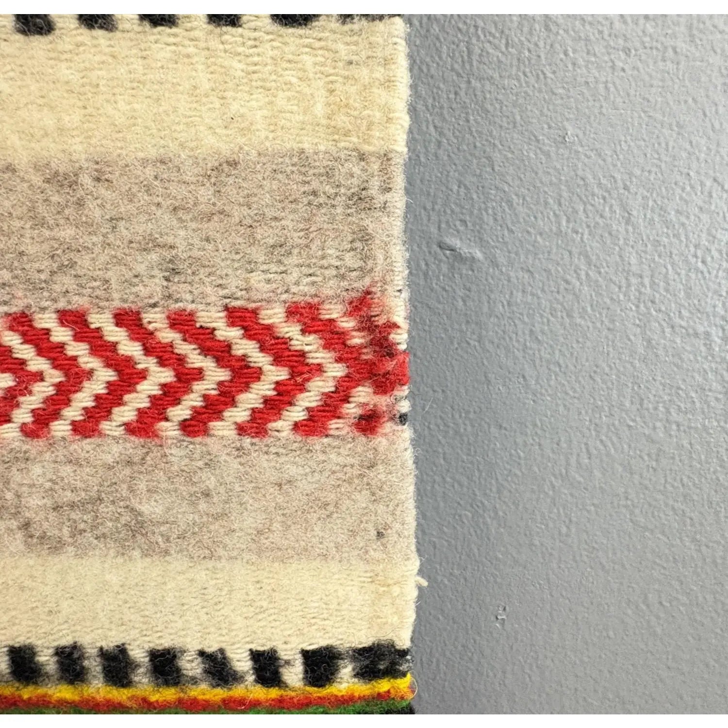 Vintage Mid-Century Mexican Hand-Woven Wool Serape — 83" x 57"