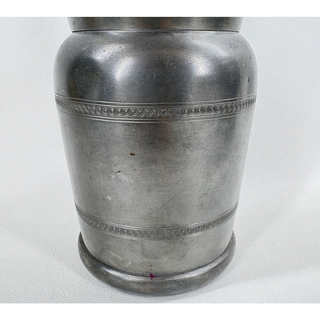 Signed Art Deco "Garant" Pewter Lidded Humidor Jar, Spain - 1930s
