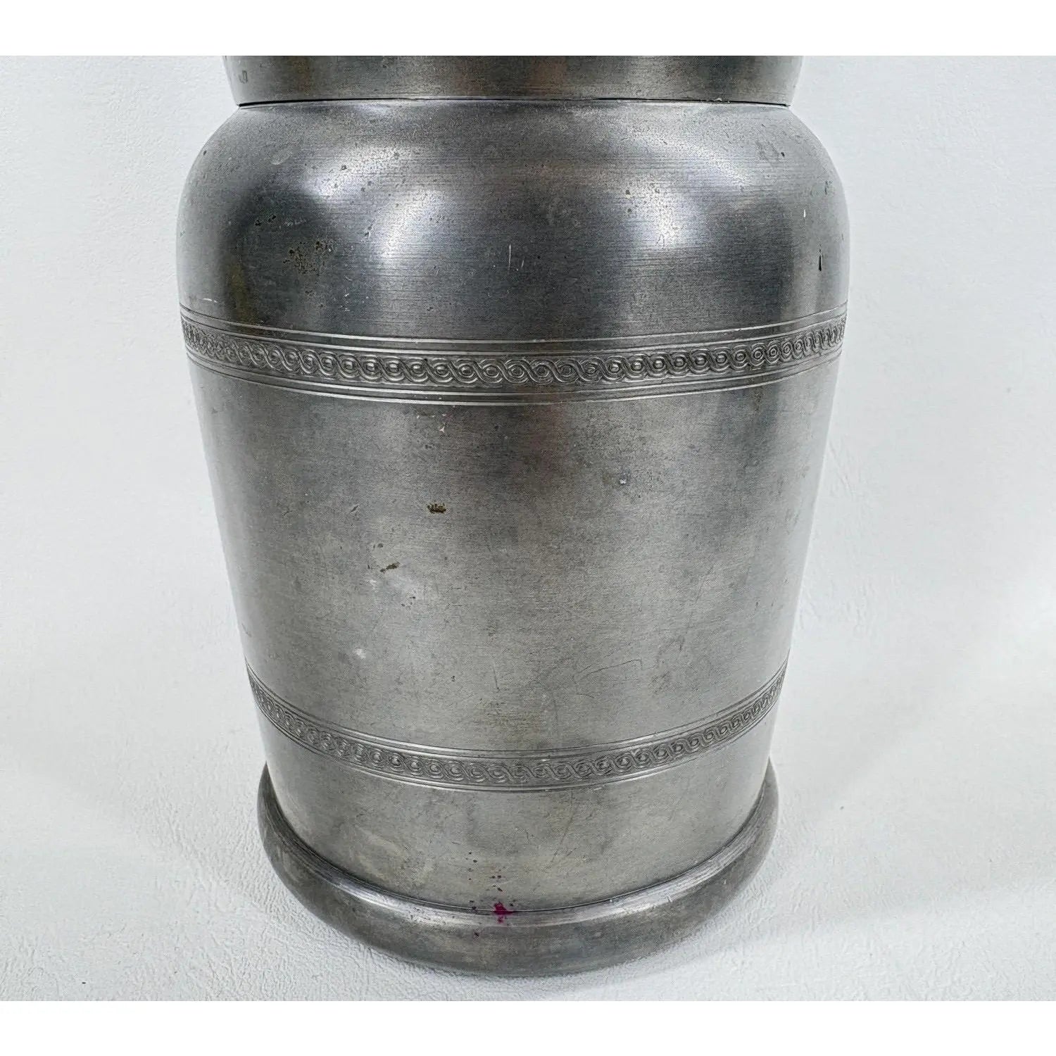 Signed Art Deco "Garant" Pewter Lidded Humidor Jar, Spain - 1930s