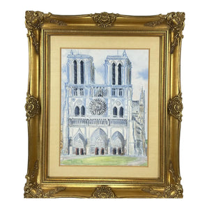 1973 Original Signed Steve LeBailly Mixed Media – "Notre-Dame de Paris"
