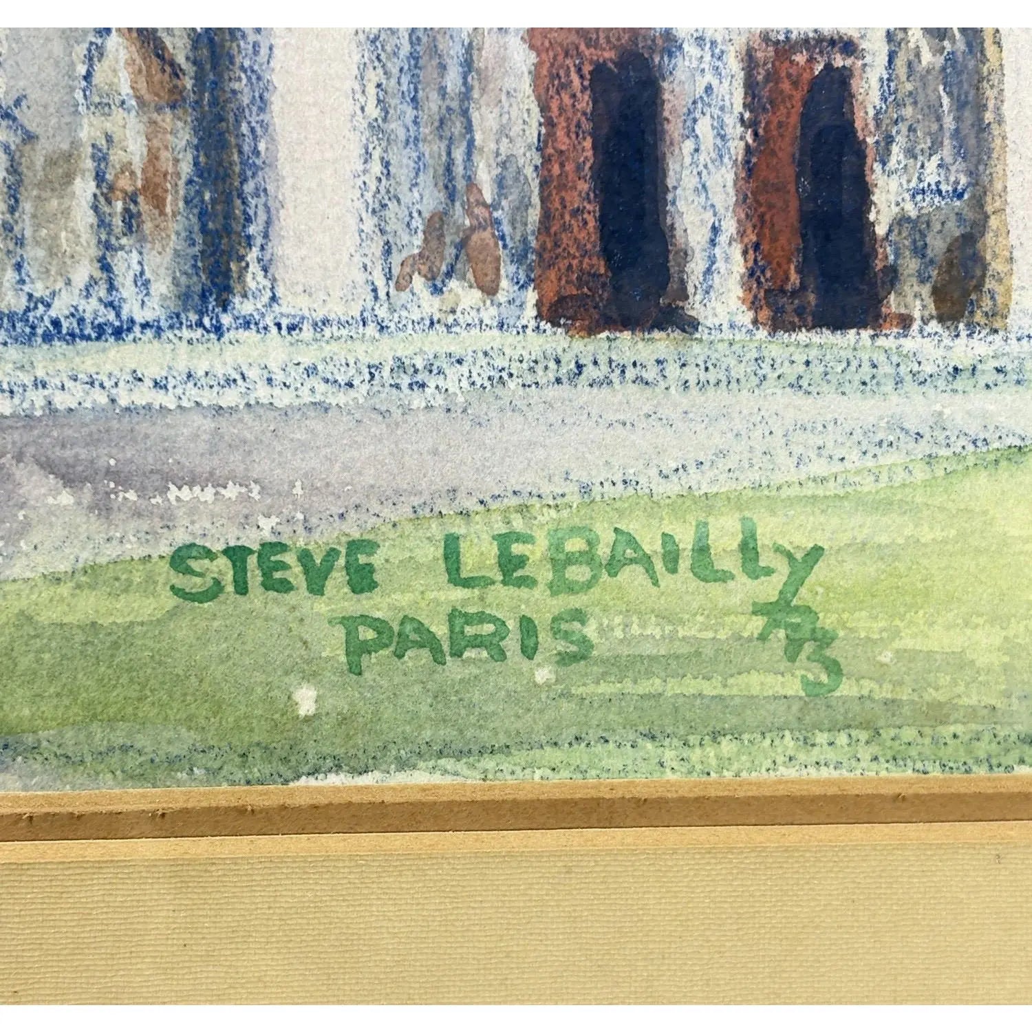1973 Original Signed Steve LeBailly Mixed Media – "Notre-Dame de Paris"