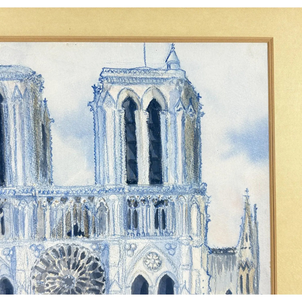 1973 Original Signed Steve LeBailly Mixed Media – "Notre-Dame de Paris"
