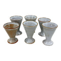 Set of 6 Hand-Thrown French Studio Pottery Egg Cups - Le Lion Villeneuve de Berg