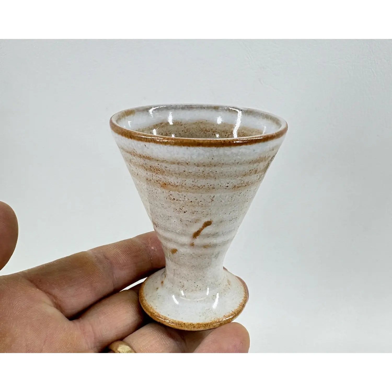 Set of 6 Hand-Thrown French Studio Pottery Egg Cups - Le Lion Villeneuve de Berg