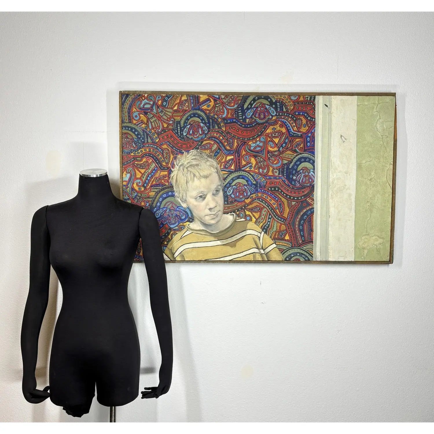 Large Signed Philip Behymer Mid-Century Modern Portrait Museum-Collected Texas Artist 1983